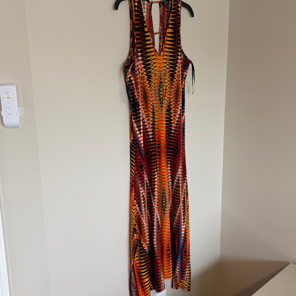Mlle Gabrielle Red and Yellow Geometric Dress